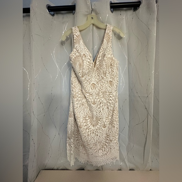 David's Bridal Dresses & Skirts - DB Studio Allover Lace Sleeveless Midi Dress